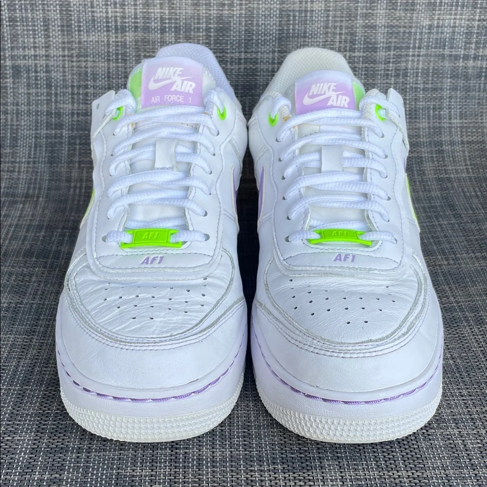 Nike Women's Air Force 1 Shadow 'White Electric Green' Sneakers Shoes size 8 - Picture 4 of 13